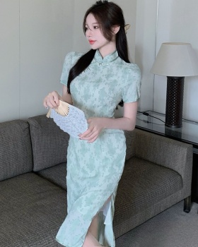 Split long dress summer cheongsam for women