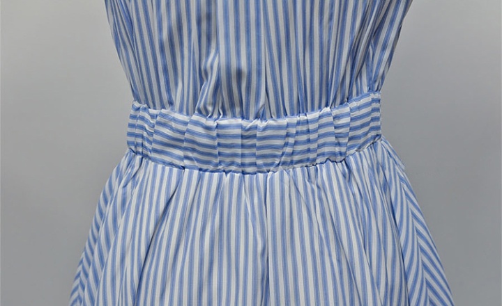Slim temperament stripe refreshing dress
