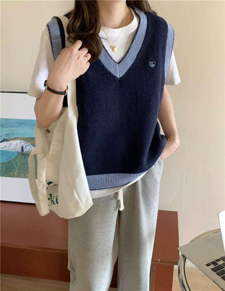 Slim Korean style shirts knitted autumn and winter waistcoat