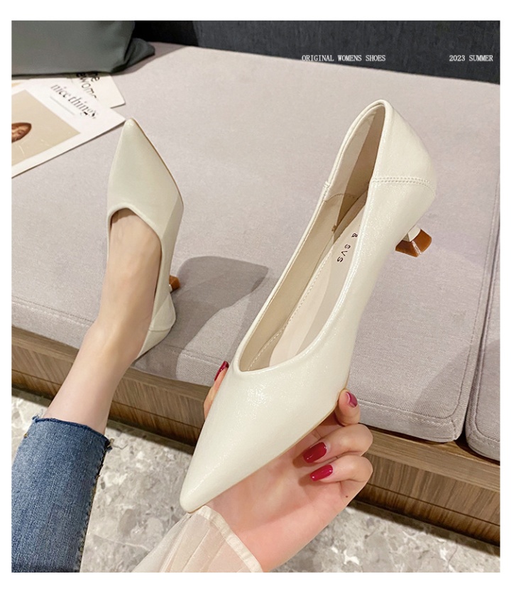 Fine-root temperament cat shoes low pointed all-match skirt