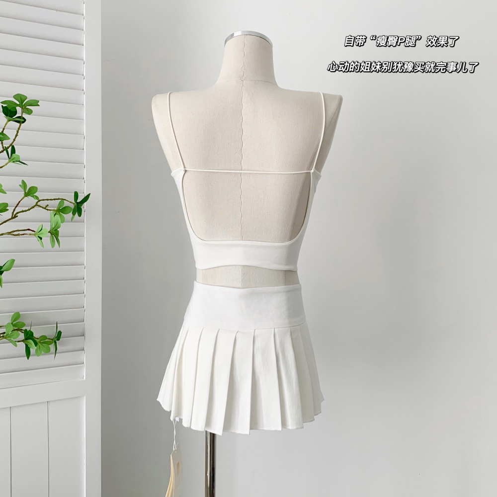 Low-waist spicegirl culottes summer pleated skirt