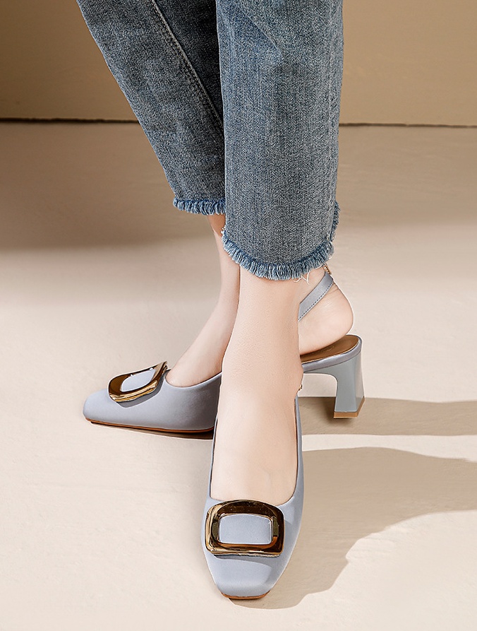 Square head high-heeled shoes fashion sandals