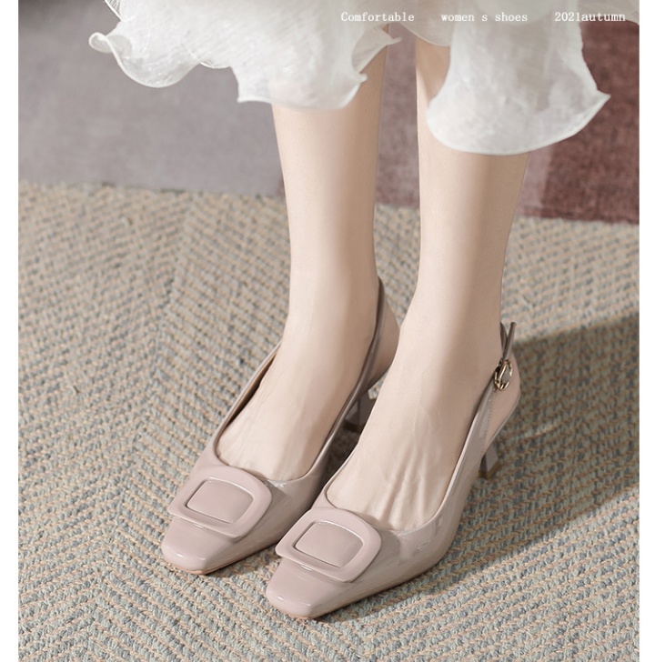 Summer high-heeled shoes square head sandals