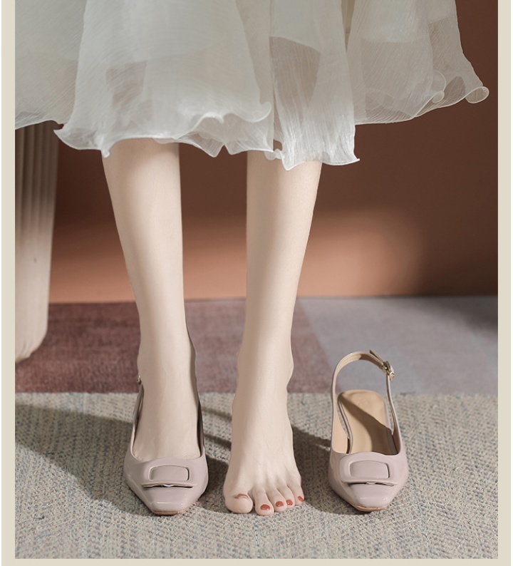 Summer high-heeled shoes square head sandals