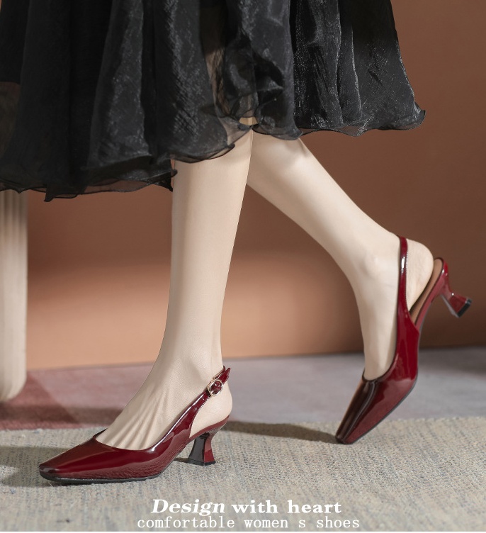 Summer high-heeled shoes patent leather shoes