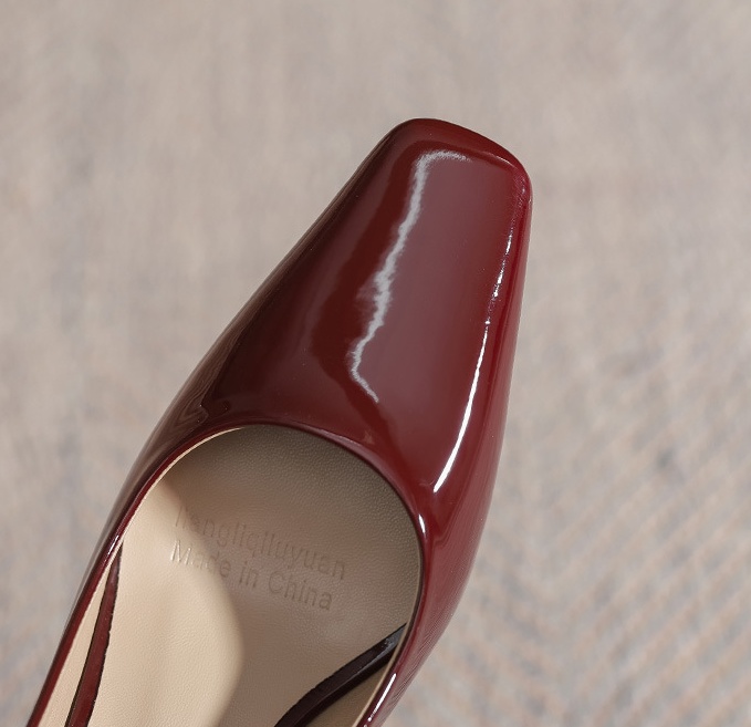 Summer high-heeled shoes patent leather shoes