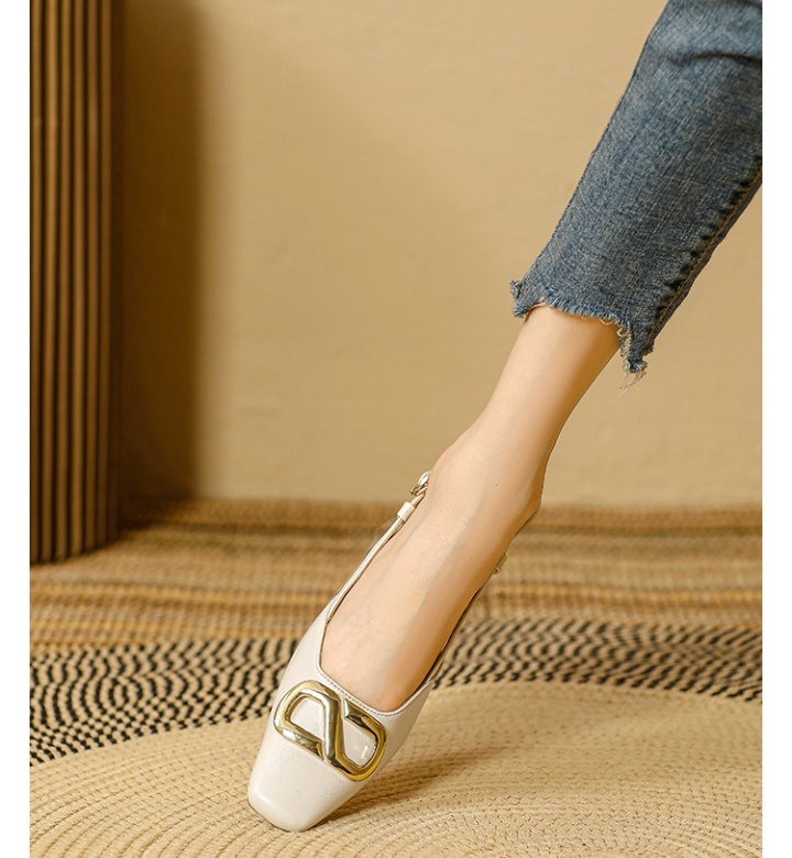 Square head summer shoes middle-heel thick sandals
