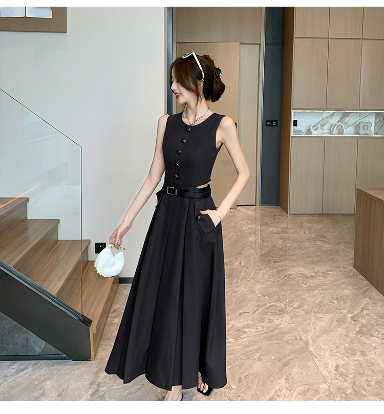 Sleeveless lazy niche tops pure Korean style skirt