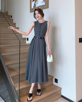 Sleeveless lazy niche tops pure Korean style skirt