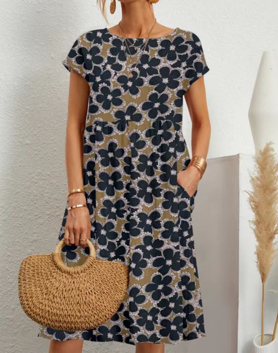 European style fashion sleeveless cotton linen dress for women