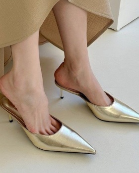 Korean style high-heeled shoes slippers for women