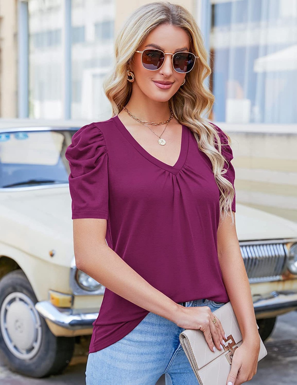 Pure spring and summer T-shirt loose short sleeve tops
