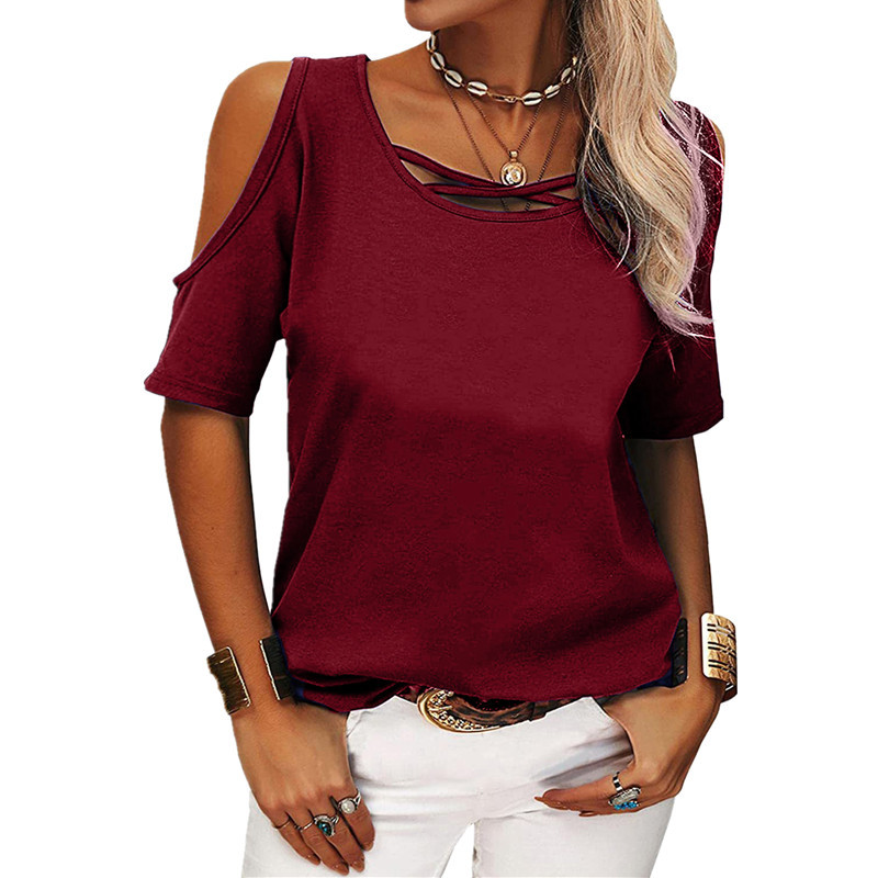 Pure short sleeve loose Casual fashion T-shirt for women