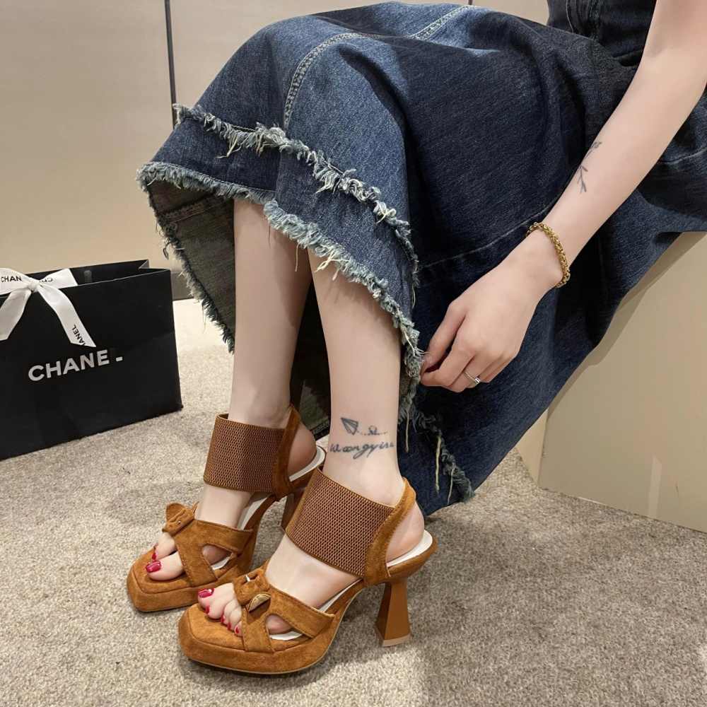 High-heeled fine-root sandals for women