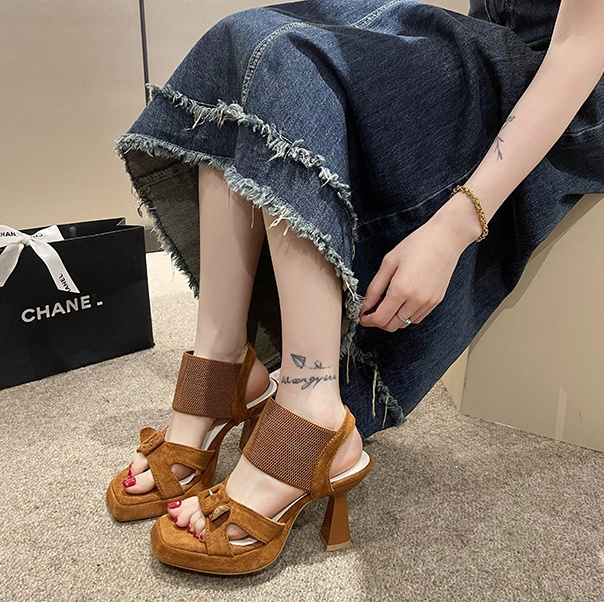 High-heeled fine-root sandals for women