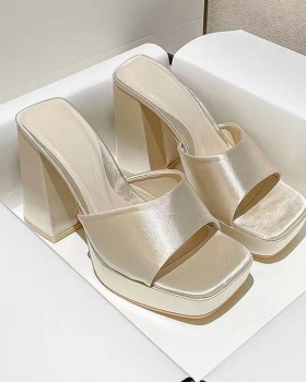 Square head platform high-heeled high-heeled shoes
