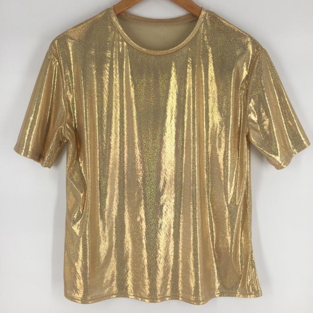 Loose glitter short sleeve T-shirt for women