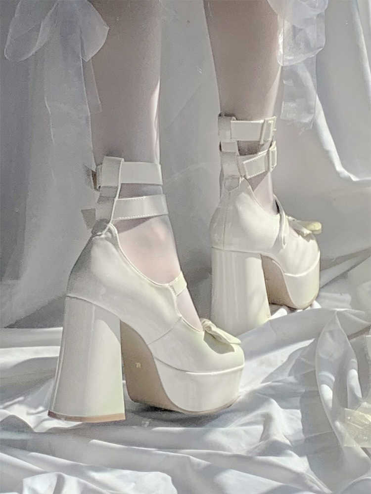 Bow lady high-heeled shoes cingulate round shoes for women