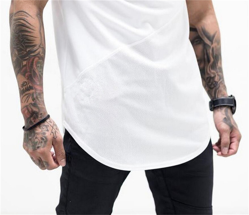 Pure fitness short sleeve breathable long T-shirt for men