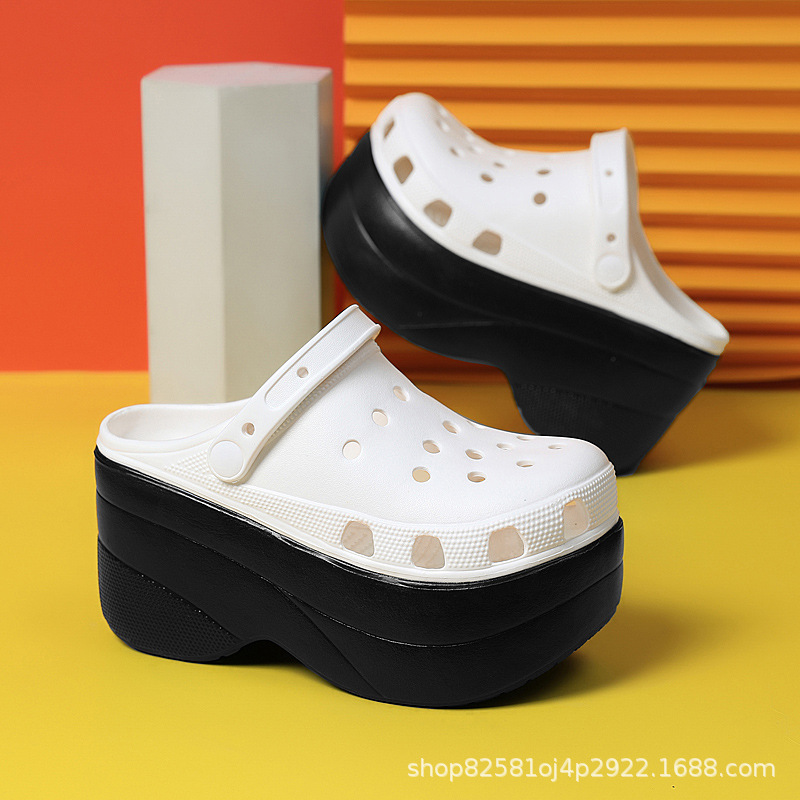 Thick crust portable shoes high-heeled heighten slippers