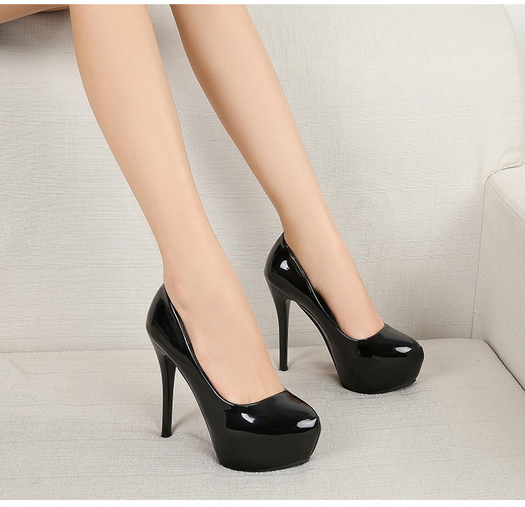 Sexy banquet high-heeled shoes fine-root round shoes