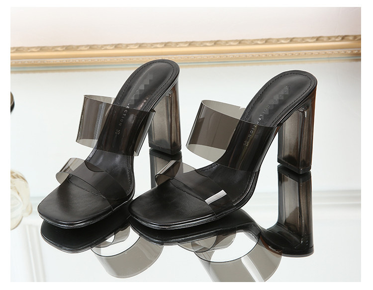 Crystal transparent high-heeled sandals