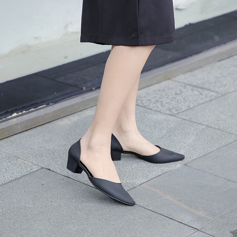 Simple shoes pure high-heeled shoes for women