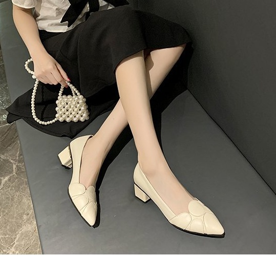Fashion maiden low shoes middle-heel autumn lazy shoes