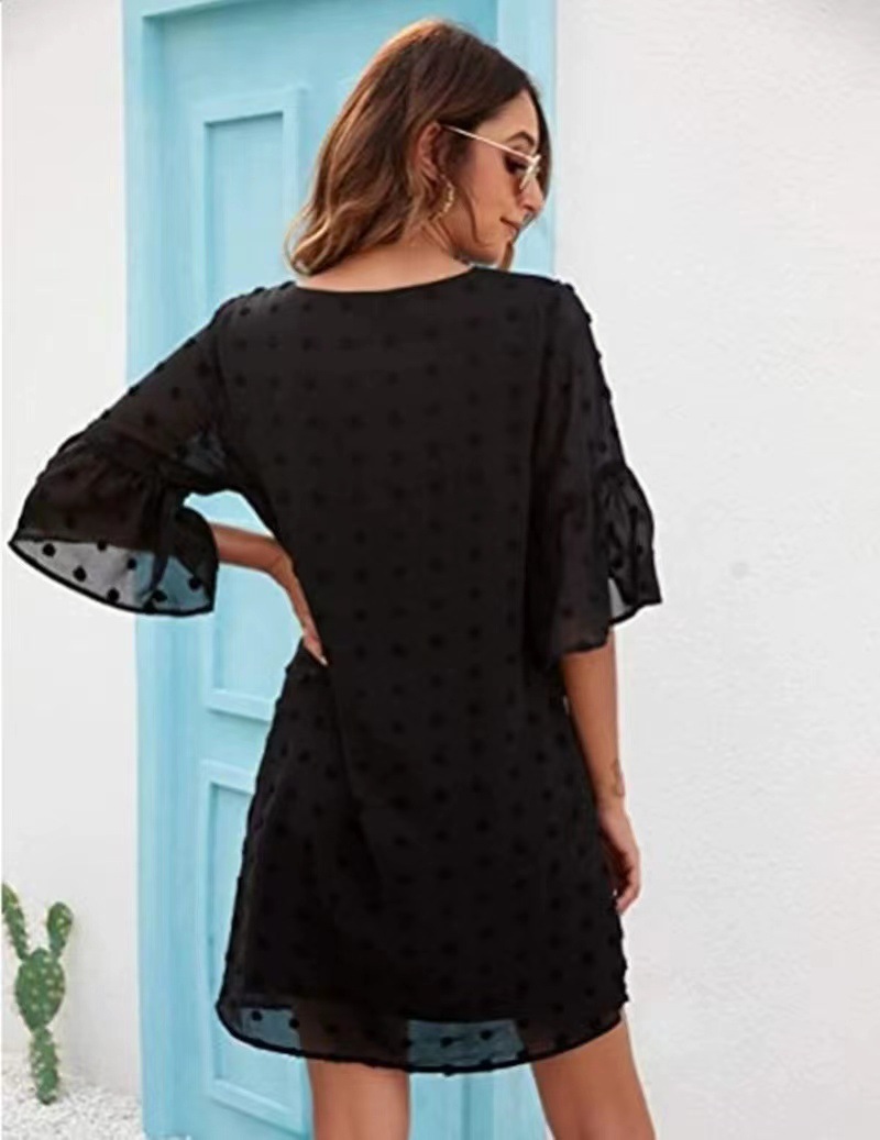 Chiffon polka dot European style dress for women