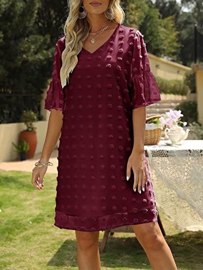 Chiffon polka dot European style dress for women