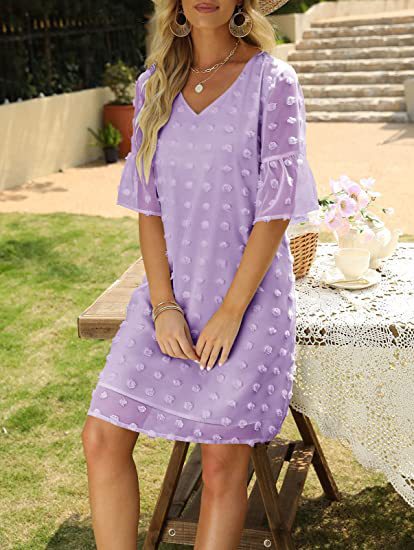 Chiffon polka dot European style dress for women