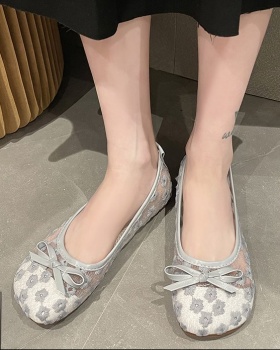 British style bow shoes low flattie for women