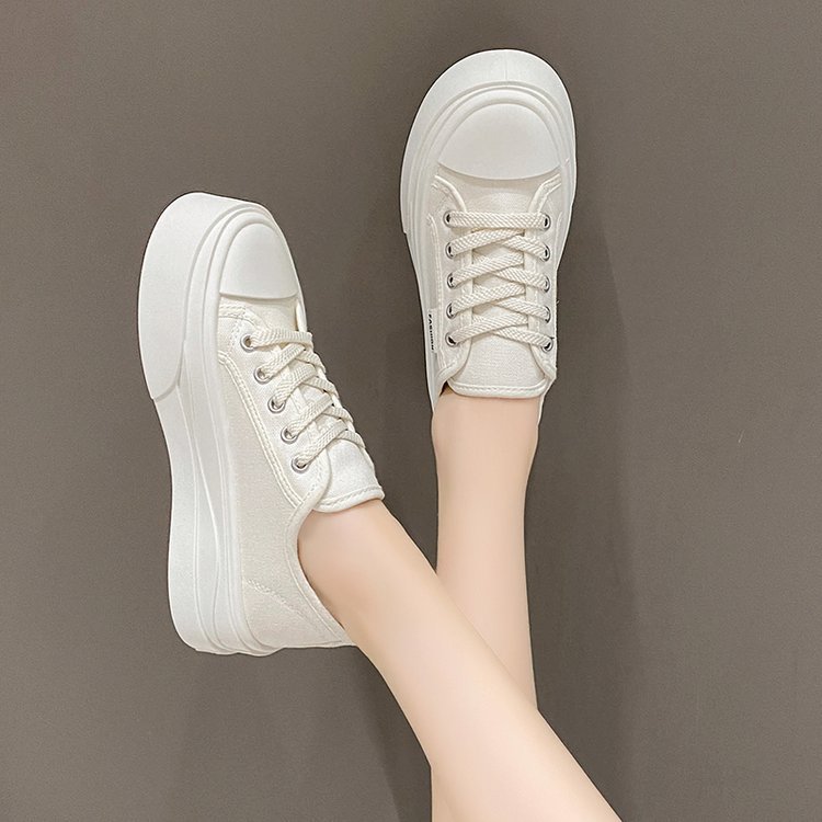 Student sports shoes thick crust low canvas shoes for women