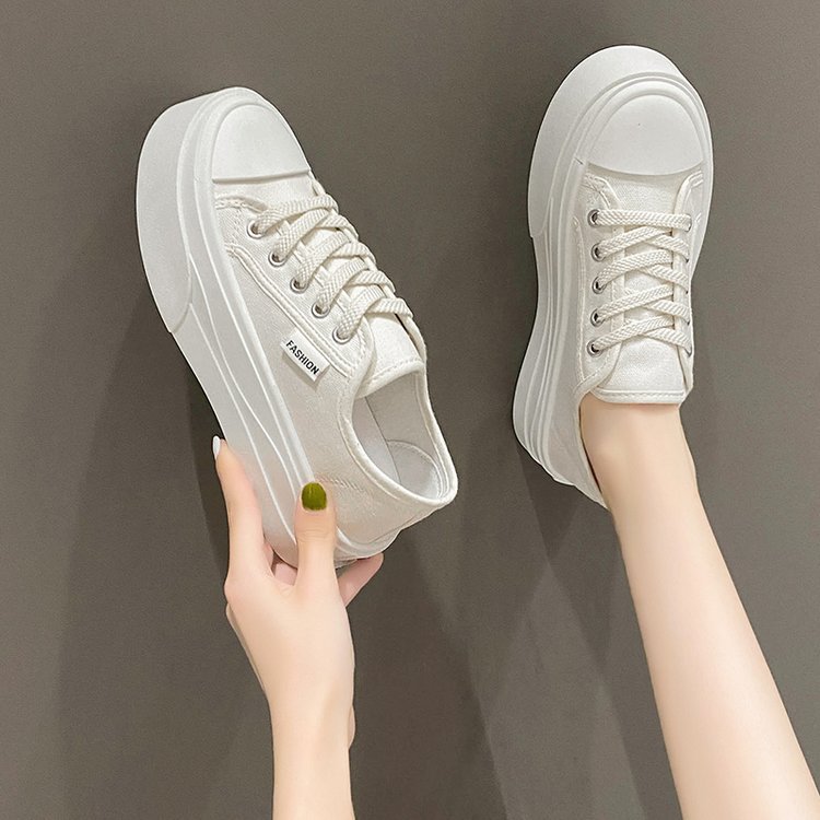 Student sports shoes thick crust low canvas shoes for women