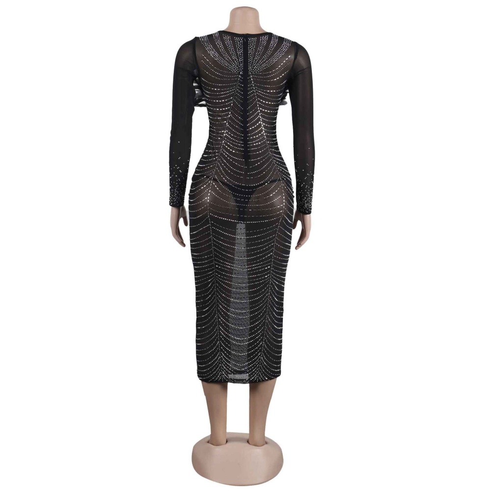 Feather elasticity perspective splice dress