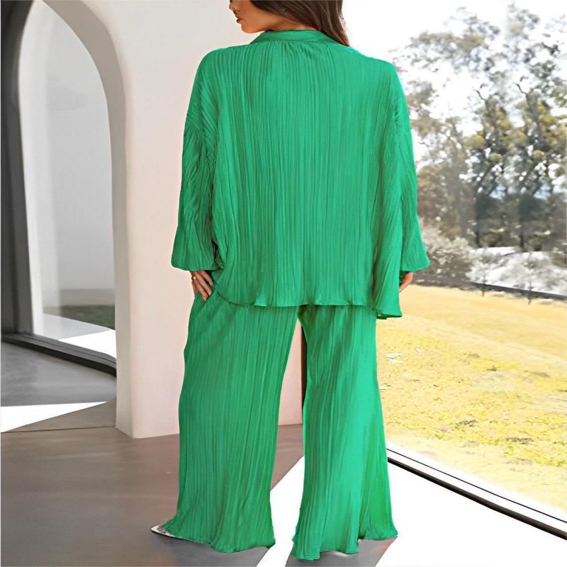 Pure flare pants homewear tops 2pcs set for women