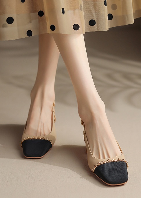 Square head high-heeled shoes sandals for women