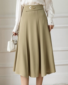 Metal buckles skirt big skirt long dress for women