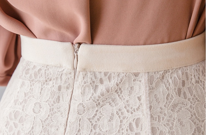 Lace high waist long short skirt autumn and winter gauze skirt