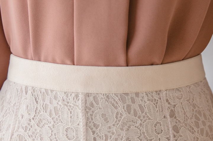 Lace high waist long short skirt autumn and winter gauze skirt