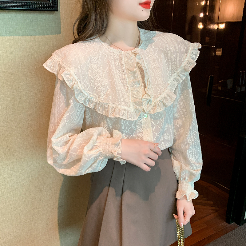 Korean style embroidered shirt long sleeve autumn tops