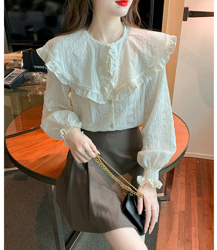 Korean style embroidered shirt long sleeve autumn tops