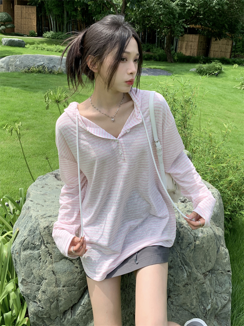 Casual autumn thin slim hooded sunscreen tops