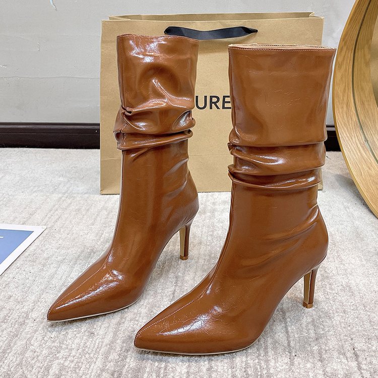 Korean style winter stilettos pointed martin boots