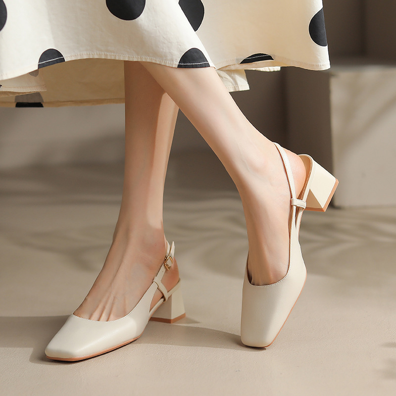 High-heeled Korean style shoes thick high-heeled shoes