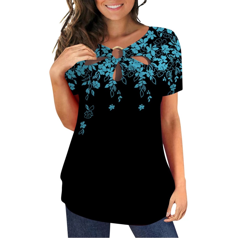 Loose Casual round neck printing T-shirt for women