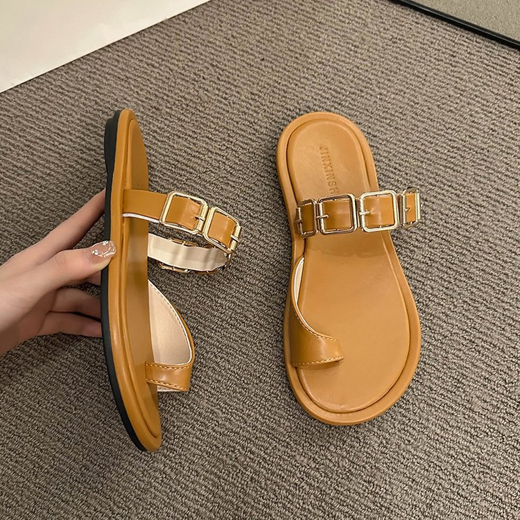 Summer flat shoes wears outside slippers for women