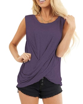 Sleeveless round neck Casual spring and summer T-shirt