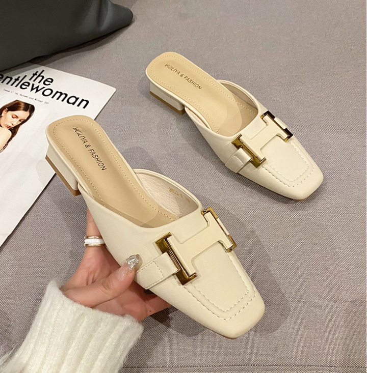 Thick flat lazy shoes wears outside slippers for women