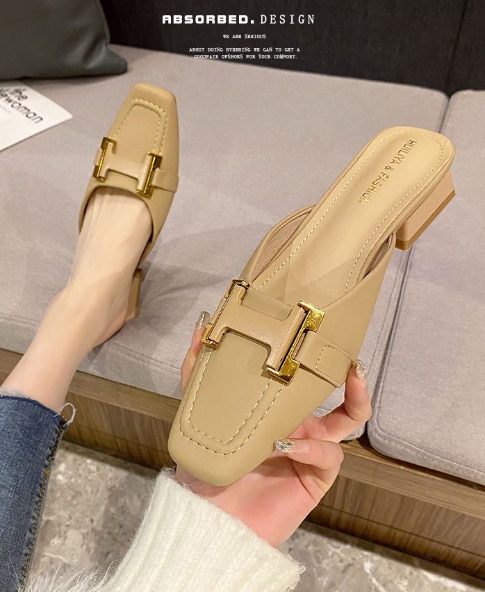 Thick flat lazy shoes wears outside slippers for women
